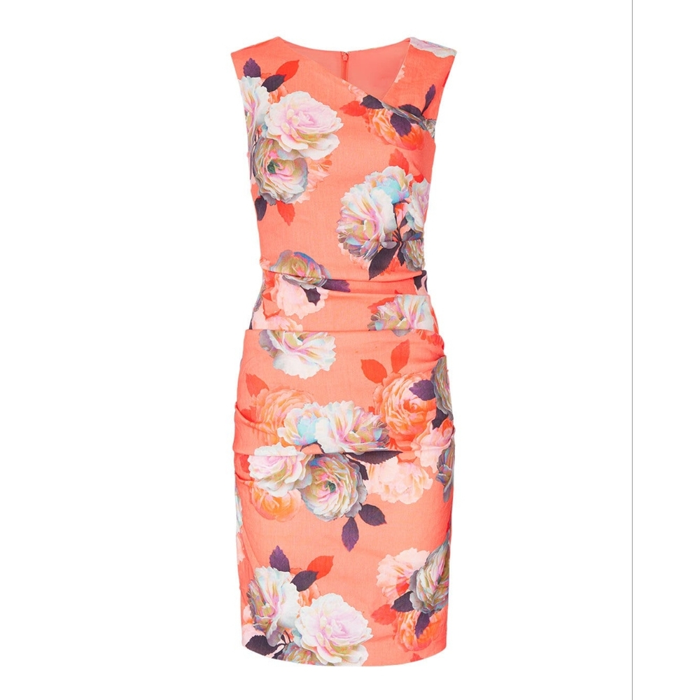 Confetti Flowers Sleeveless Tuck Dress